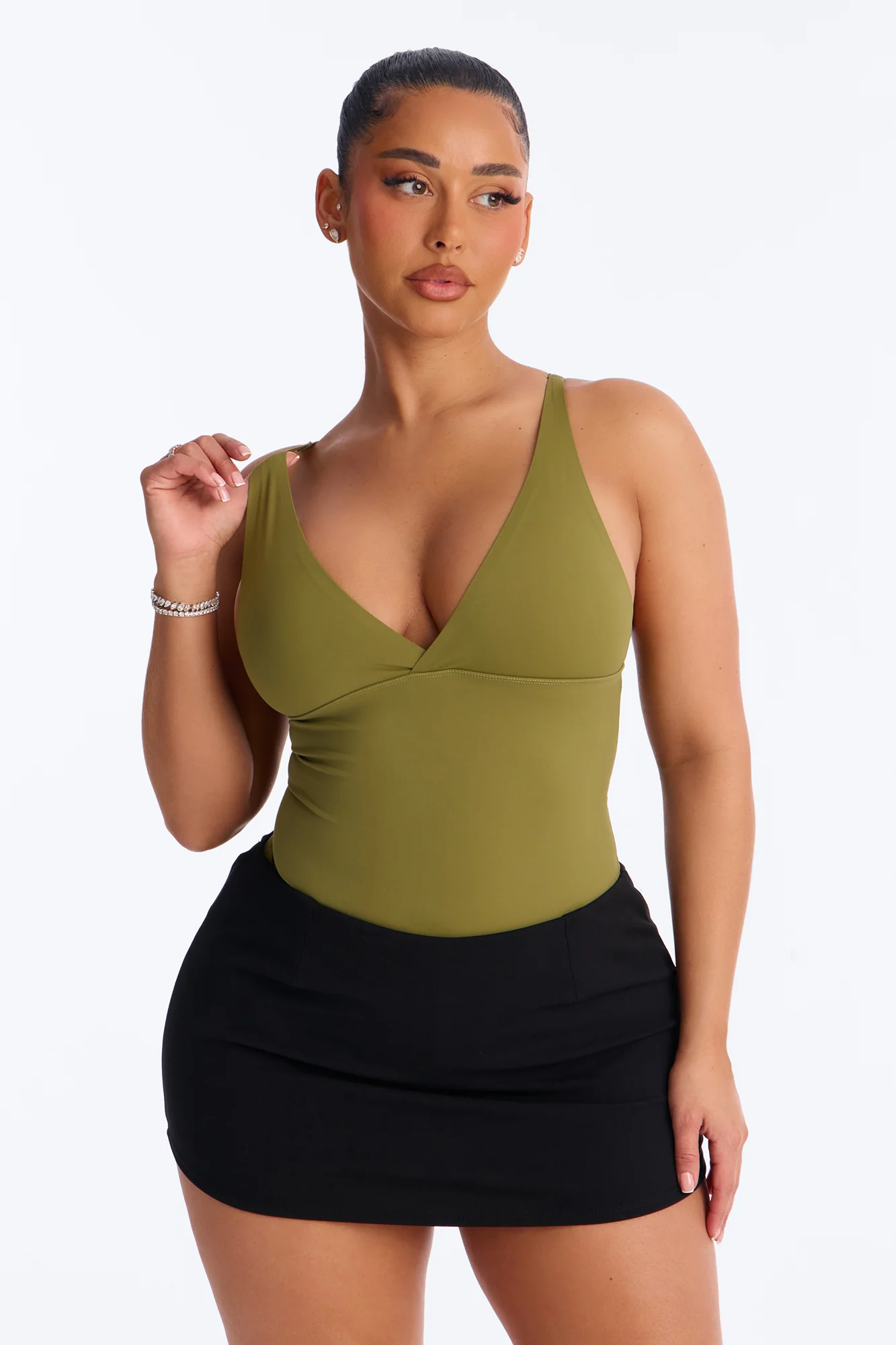 Yara Seamless Bodysuit - Olive - Image 3