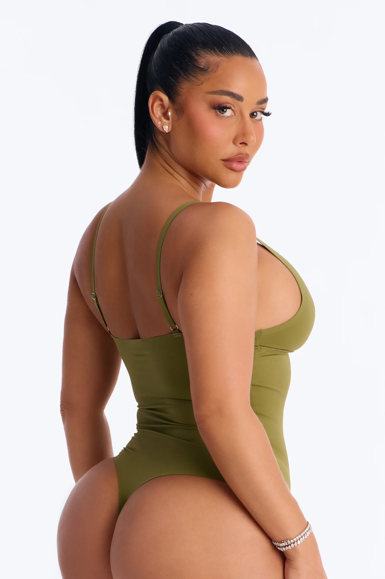 Yara Seamless Bodysuit - Olive - Image 5