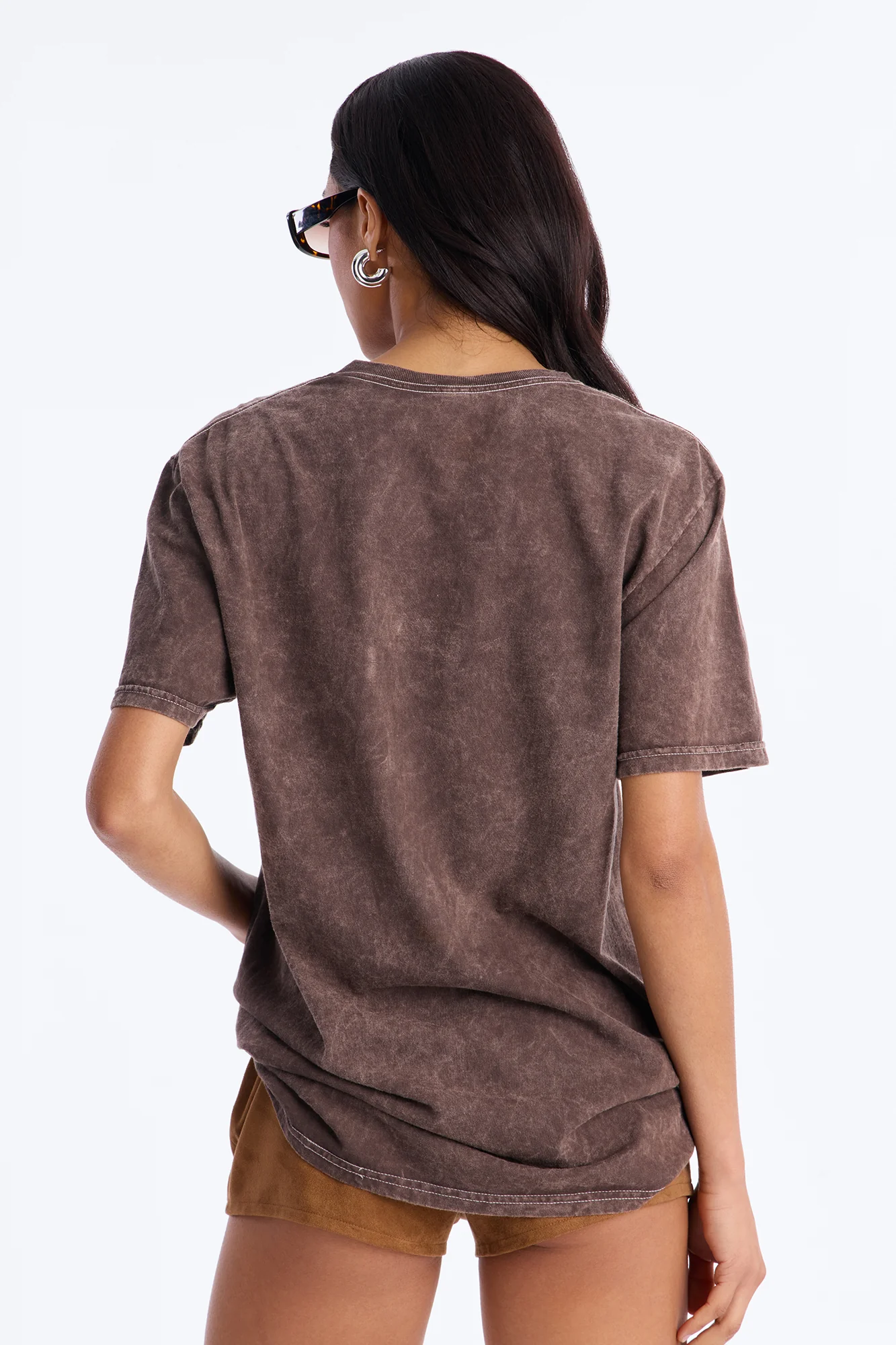 Yee Haw Washed Tee - Dark Brown - Image 4
