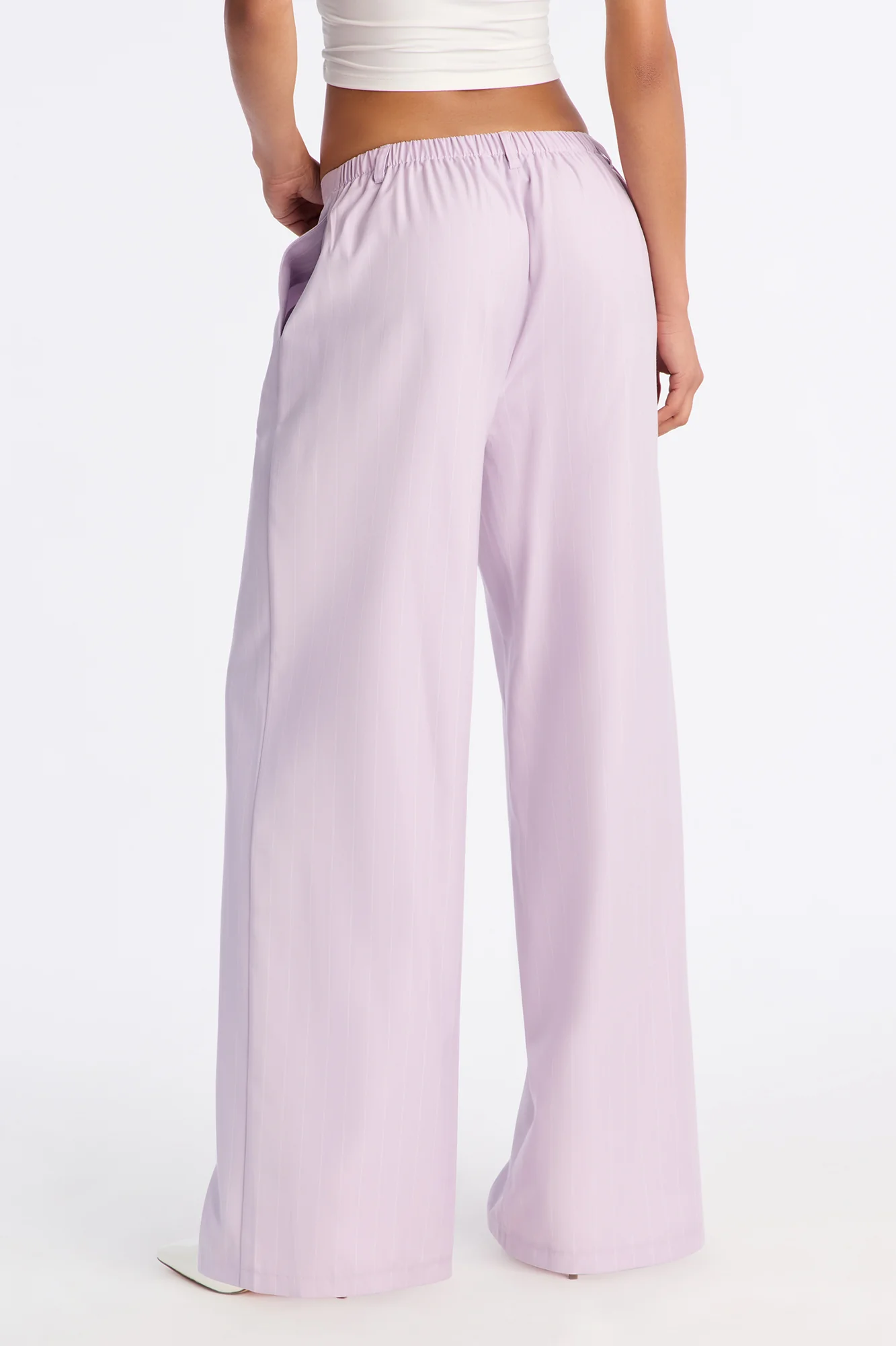 Yessica Pinstripe Wide Leg Trouser - Orchid - Image 3