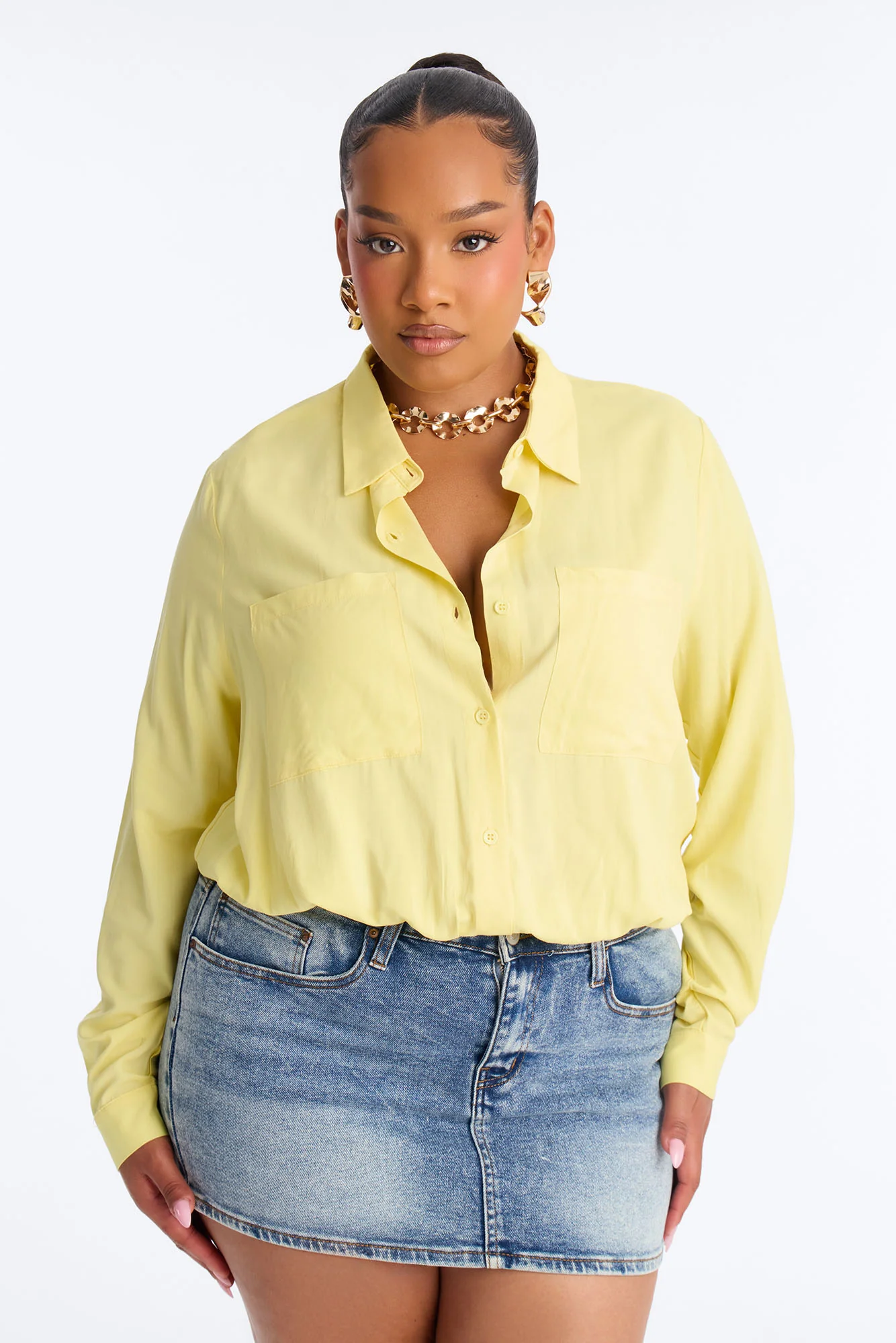 You Better Work Bodysuit - Yellow - Image 7