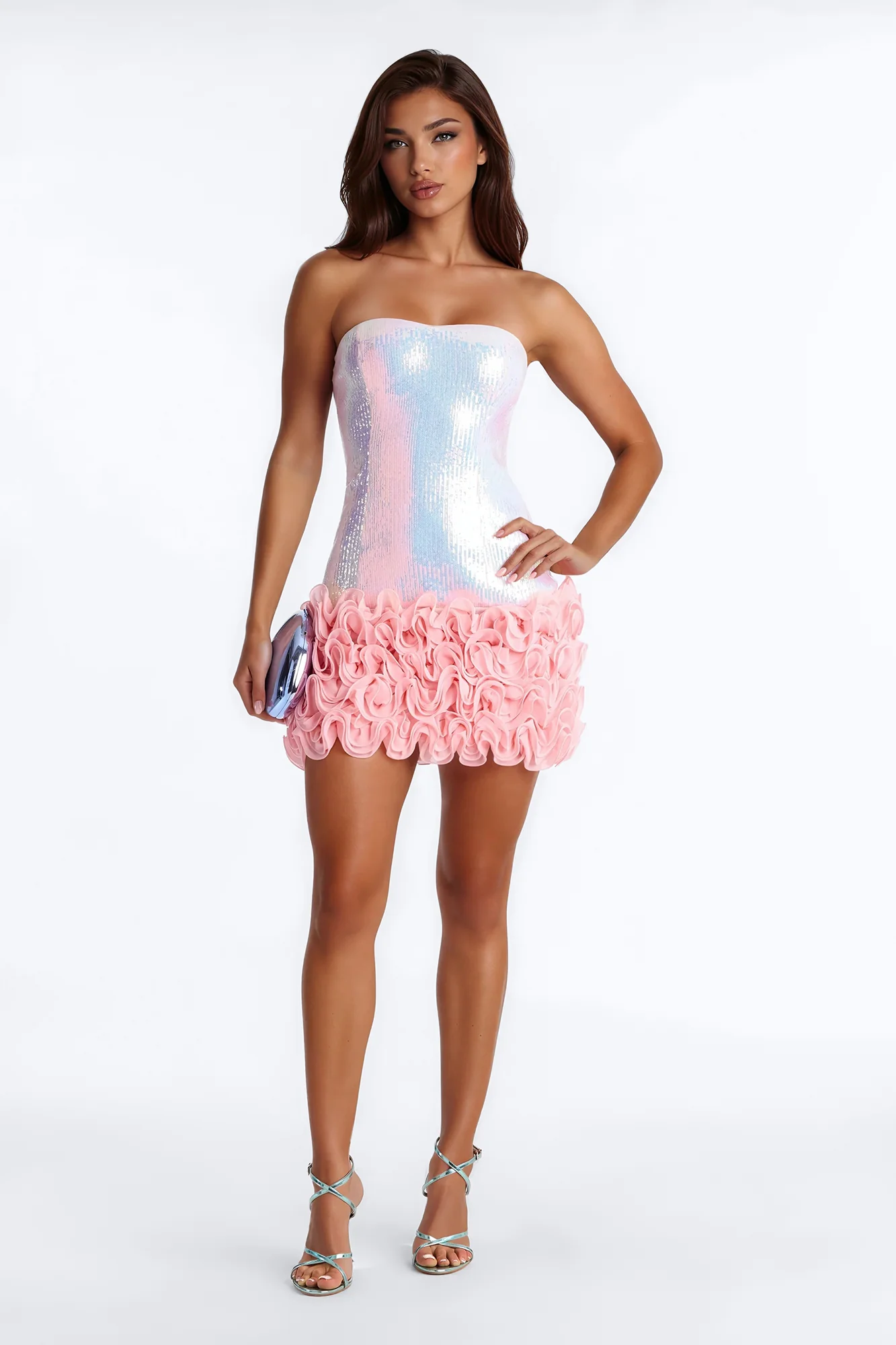 You Wish Strapless Sequin Micro Mini Dress - Pink