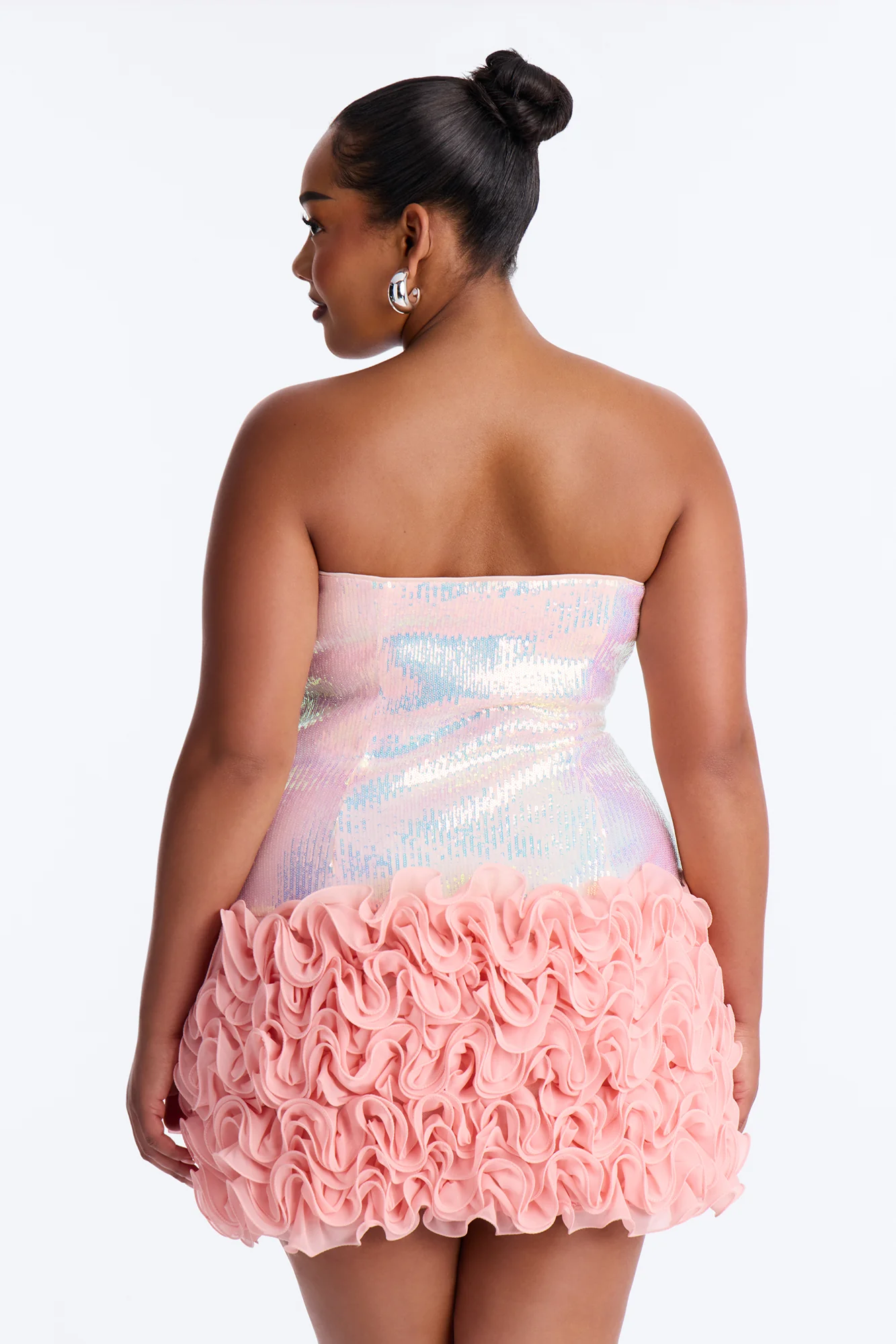 You Wish Strapless Sequin Micro Mini Dress - Pink - Image 8