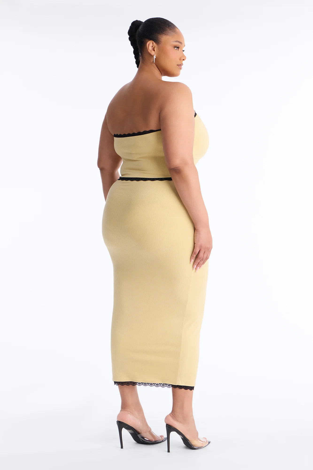 Your Darling Double Lined Ribbed Skirt Set - Yellow/combo - Image 7