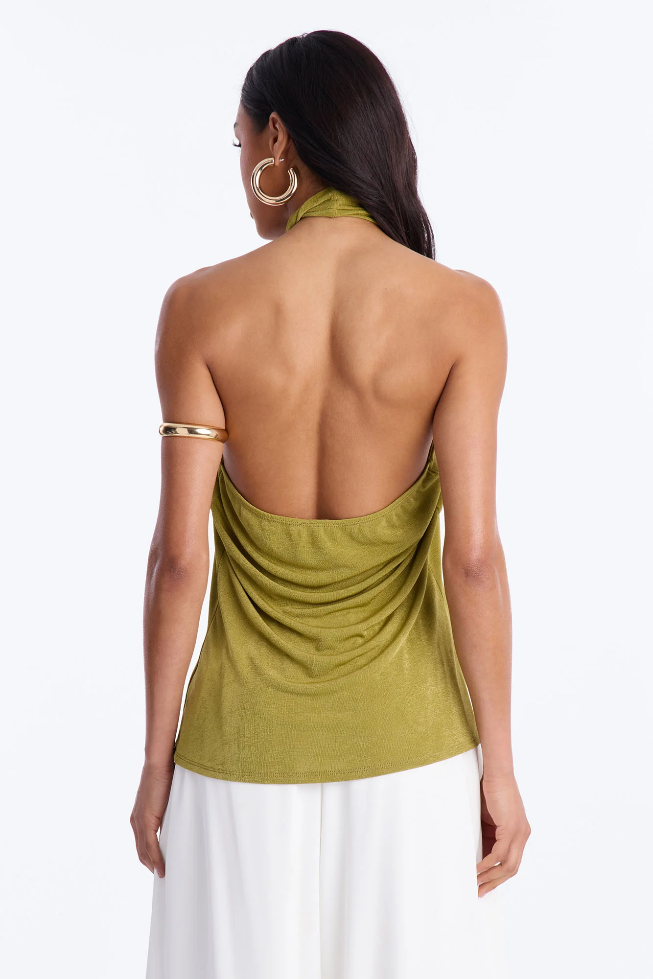 Your Desire Ruched Halter Flyaway Top - Green - Image 4