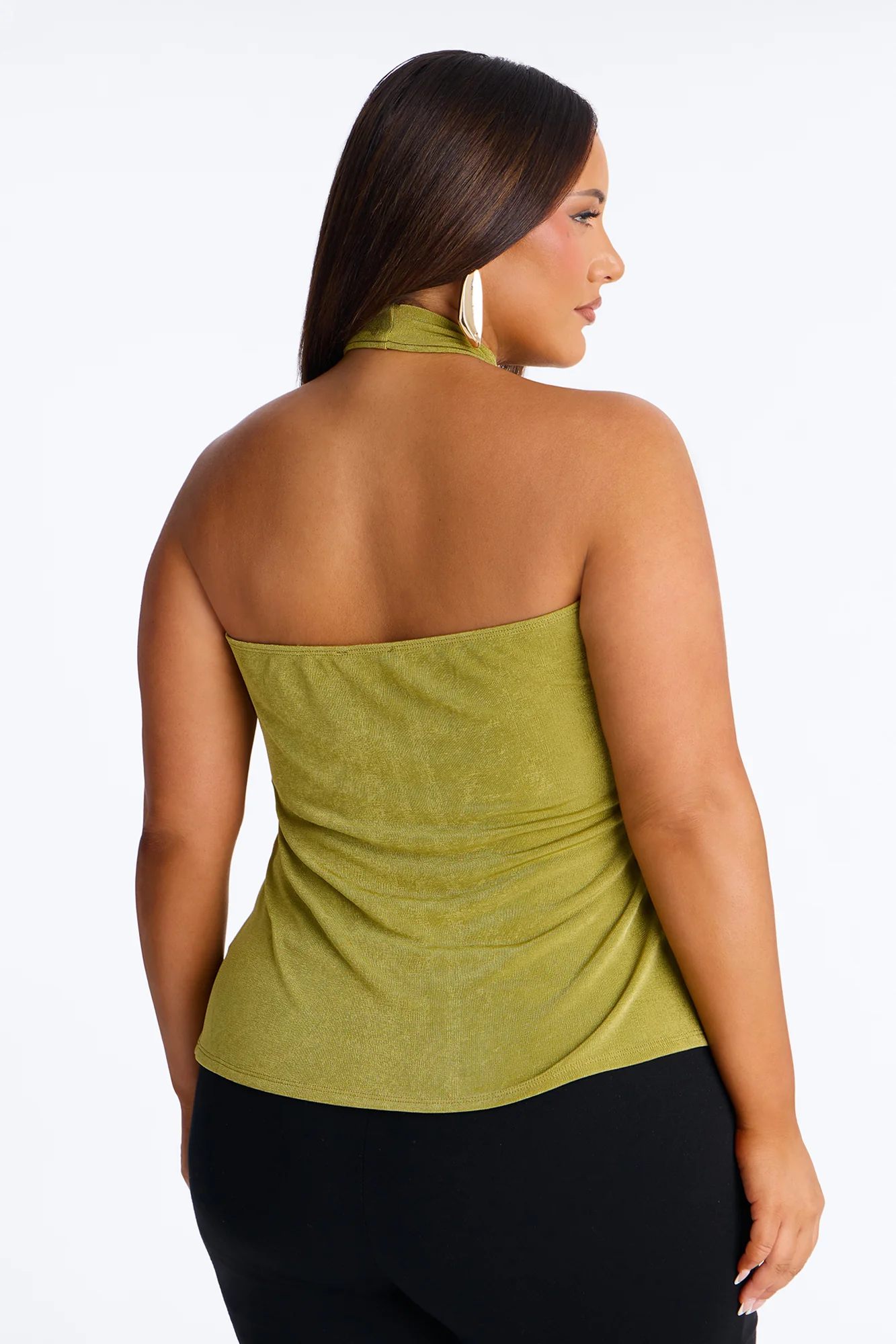 Your Desire Ruched Halter Flyaway Top - Green - Image 8