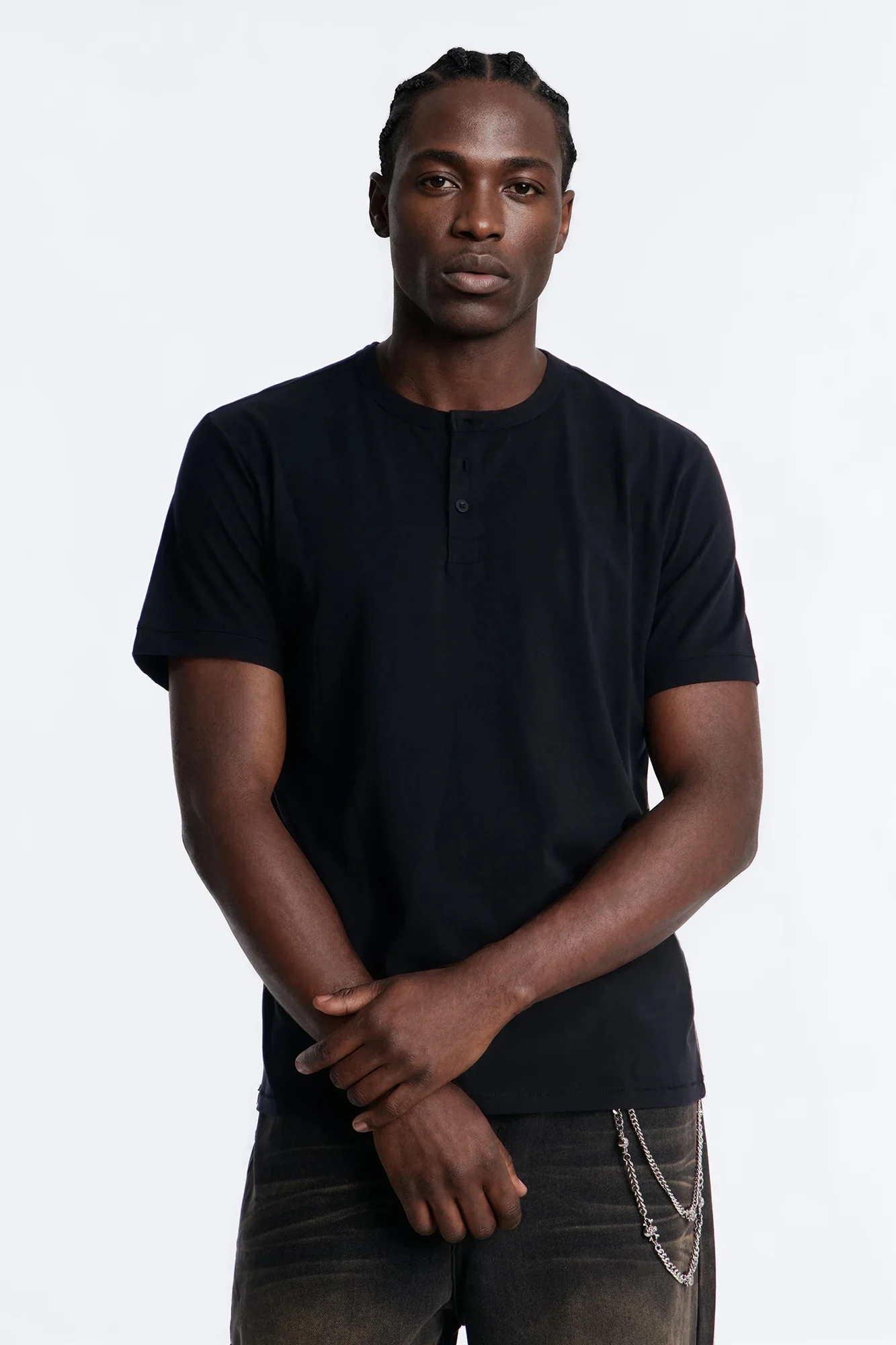 Your Everyday Classic Henley - Black - Image 3