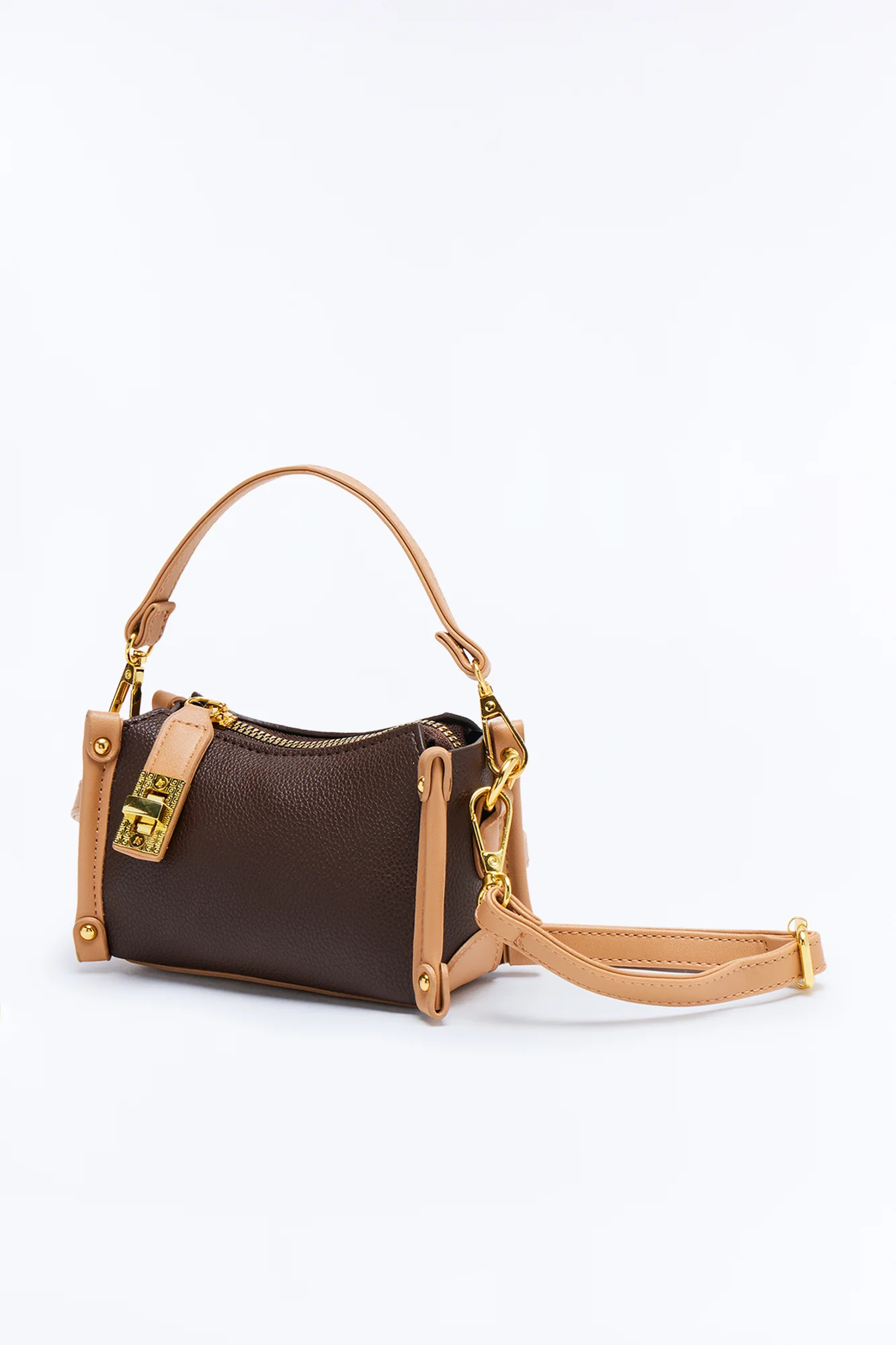 Your Heart Is Safe Faux Leather Crossbody Bag - Brown/combo - Image 4