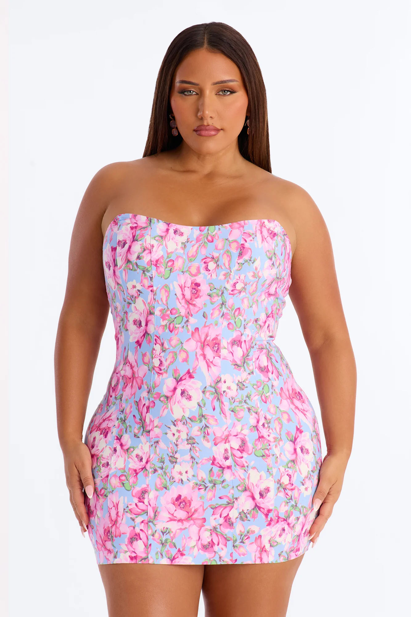 Your Honeybee Strapless Mini Dress - Blue/combo - Image 5
