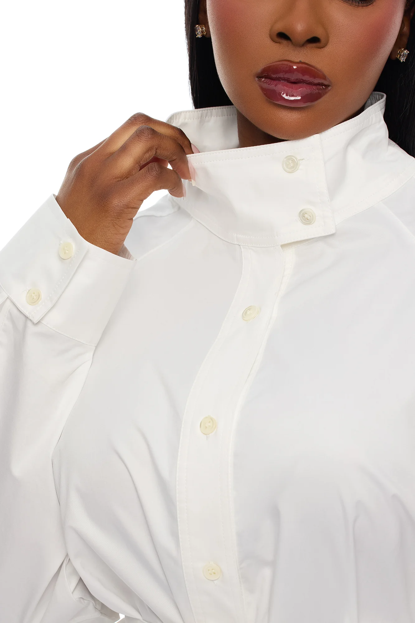 Ysabelle Belted Mini Shirt Dress - White - Image 8