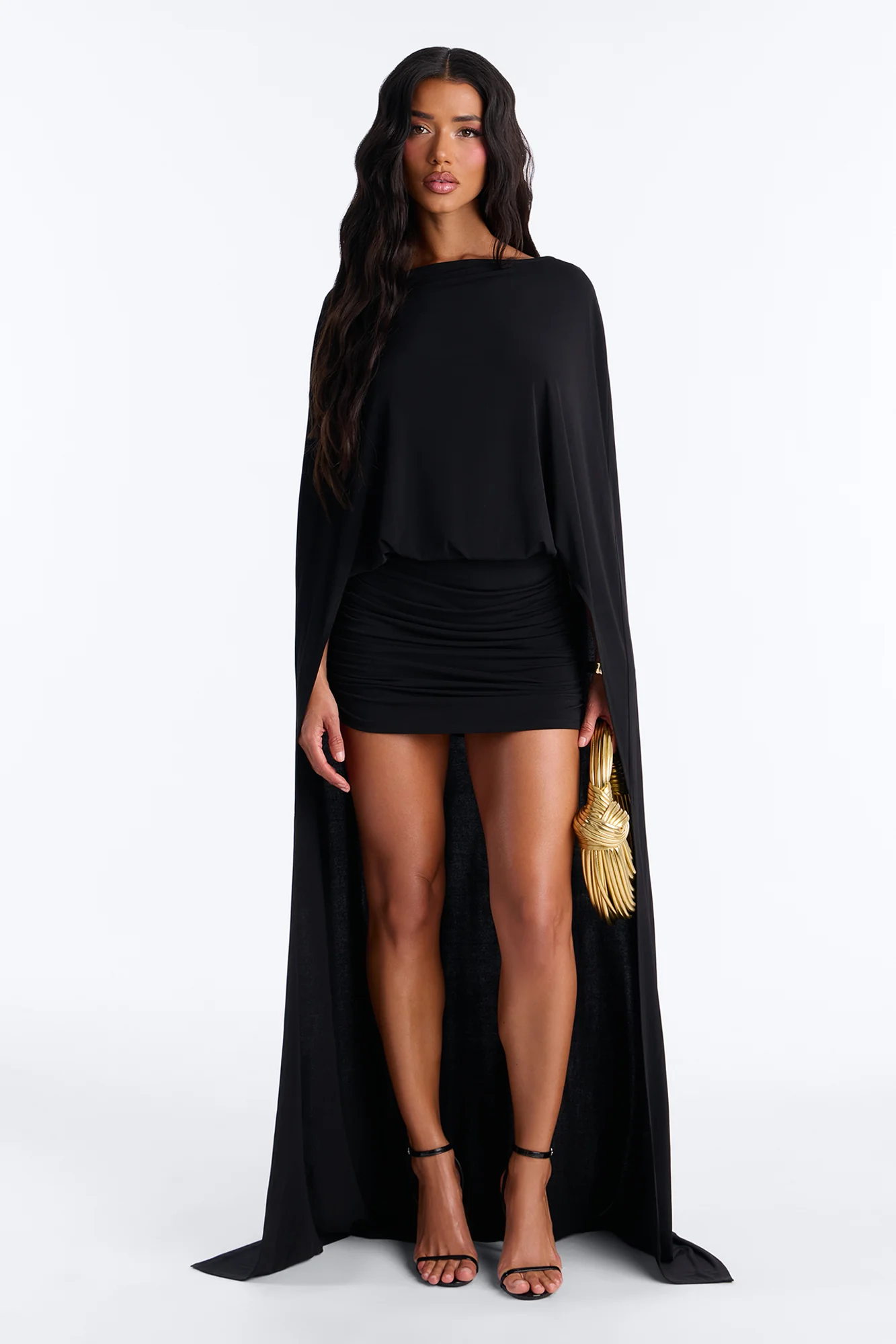 Zadie Babe Cape Mini Dress - Black