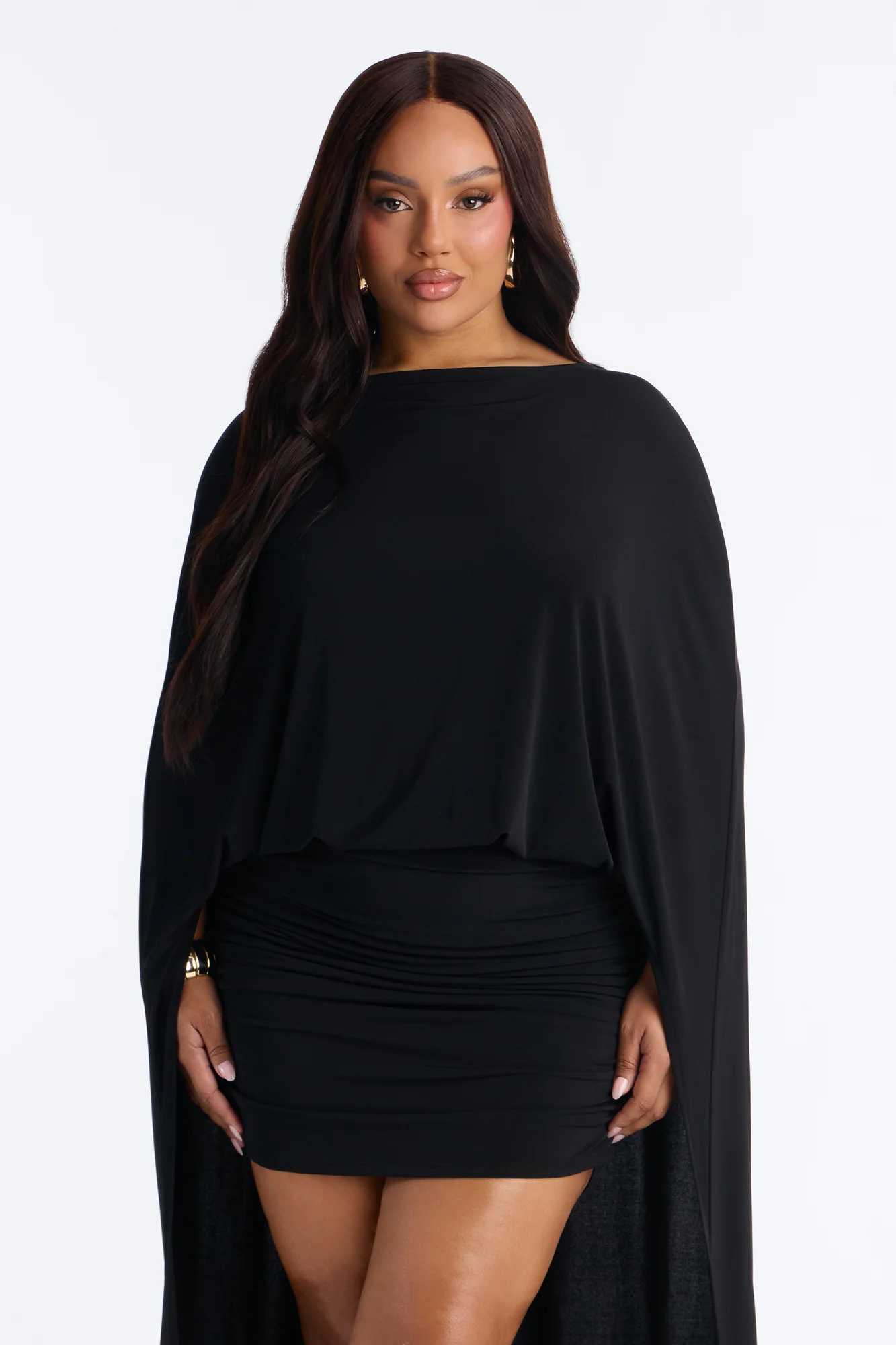 Zadie Babe Cape Mini Dress - Black - Image 6