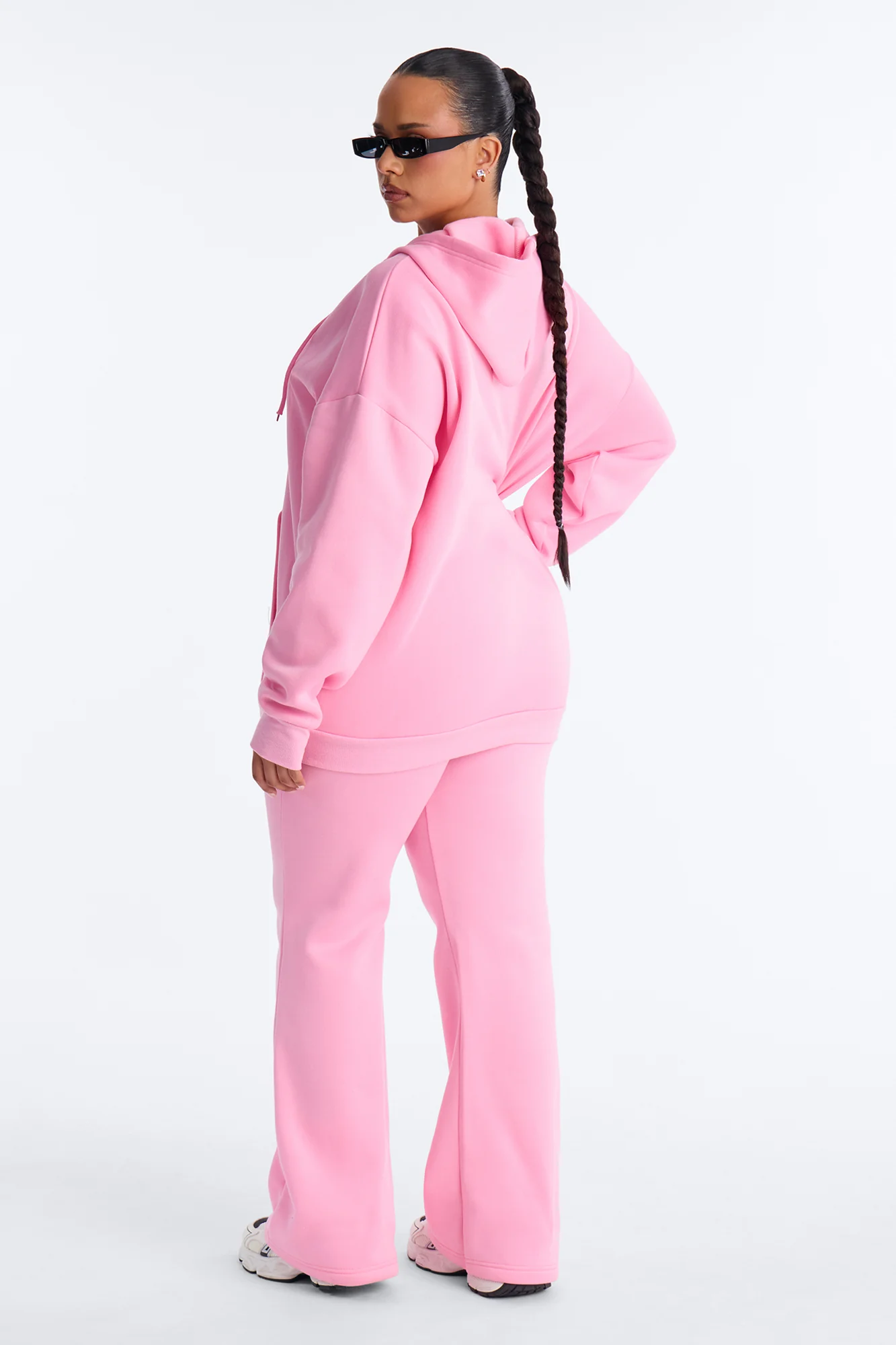 Zaira Fleece Flare Pant Set - Pink - Image 8