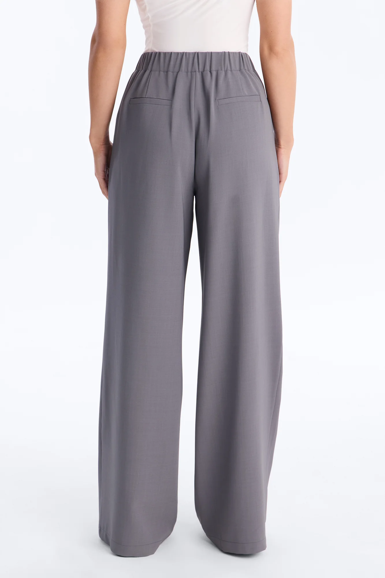 Zamara High Rise Clean Waistband Trouser Pant 33″ - Charcoal - Image 3
