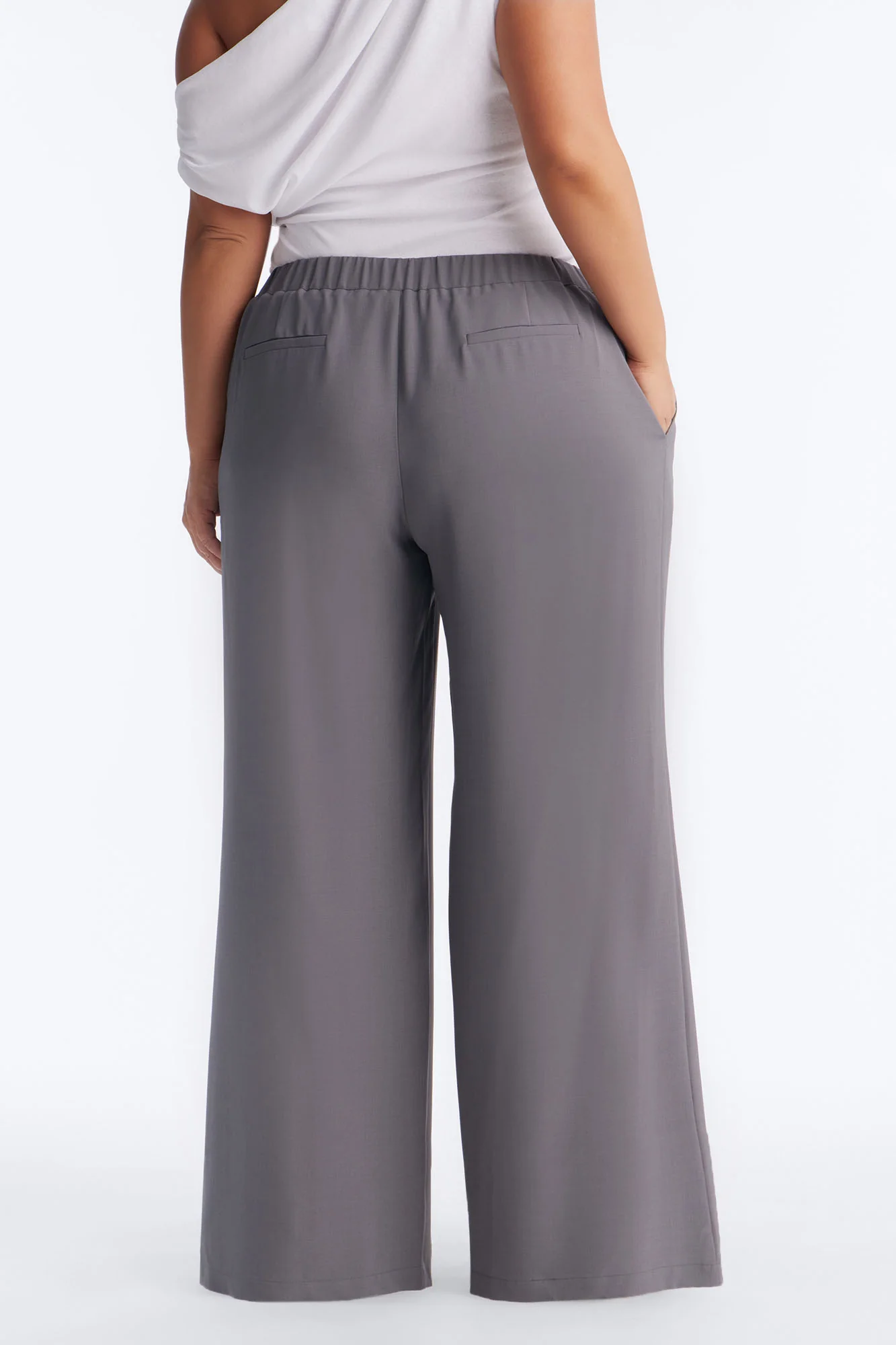 Zamara High Rise Clean Waistband Trouser Pant 33″ - Charcoal - Image 6
