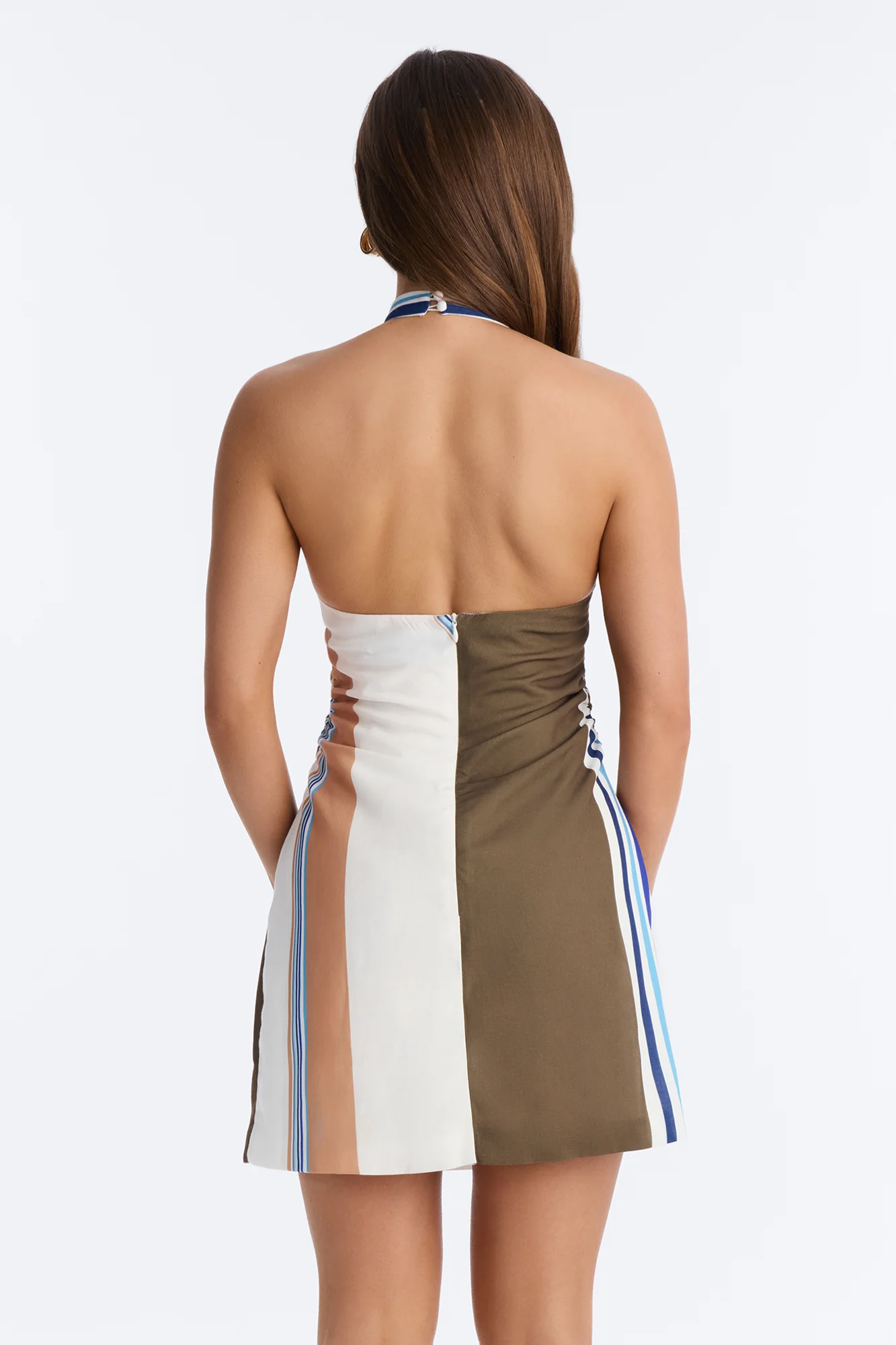 Zani Abstract Ruched Mini Dress - Ivory/combo - Image 4
