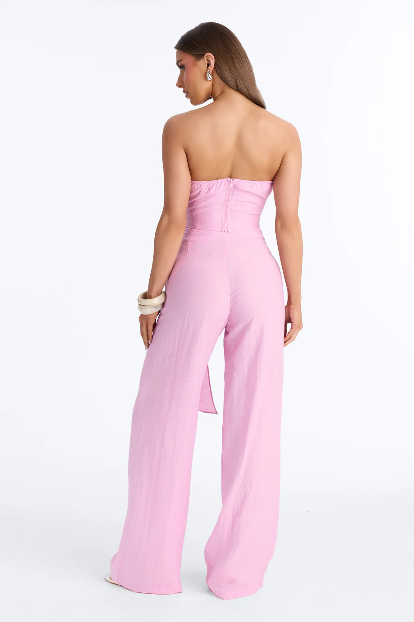 Zariah Strapless Linen Wrap Pant Set - Lilac - Image 4