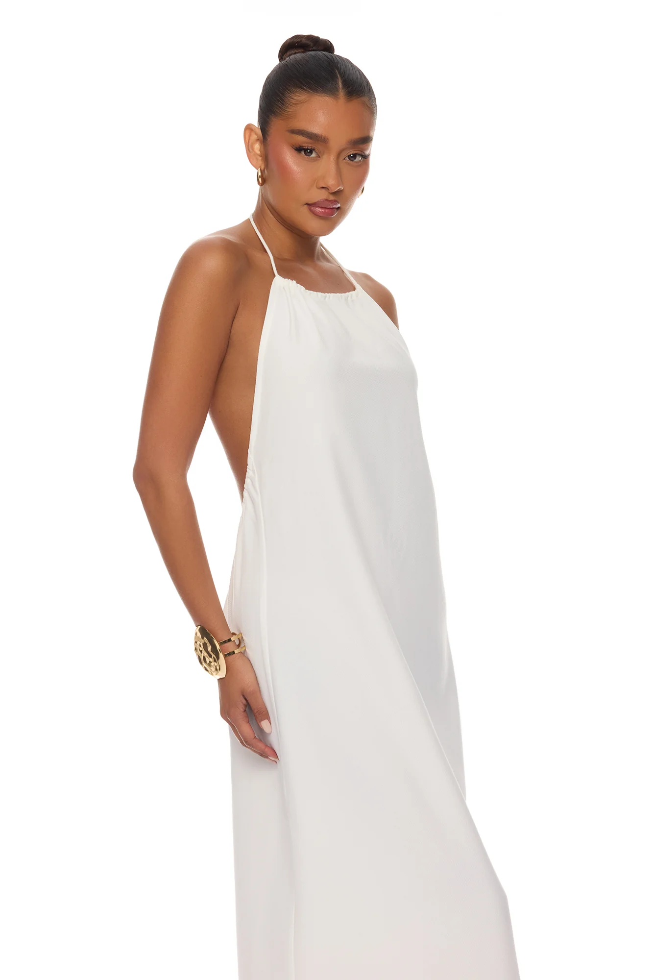 Zelara Backless Maxi Dress - White - Image 2
