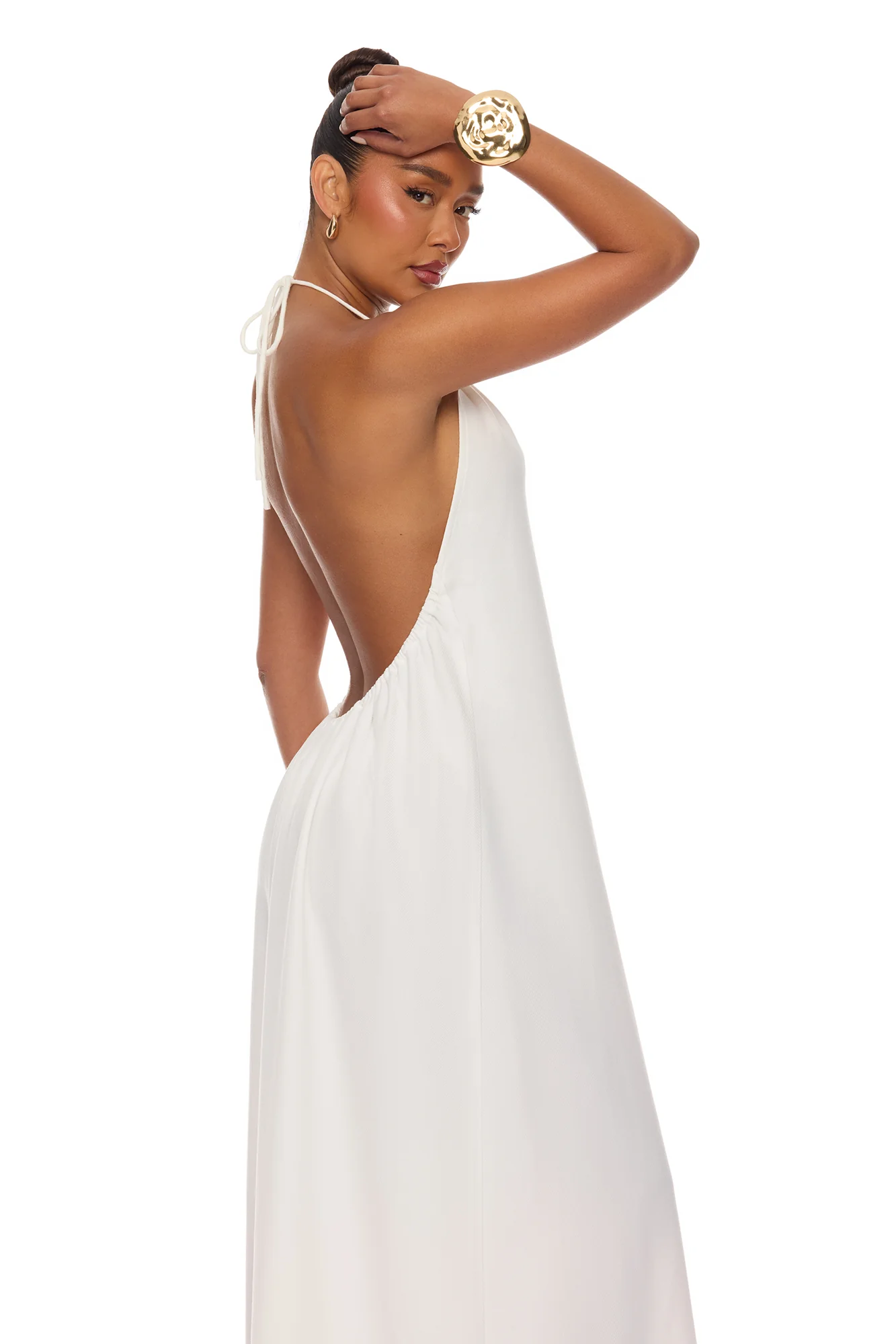 Zelara Backless Maxi Dress - White - Image 3