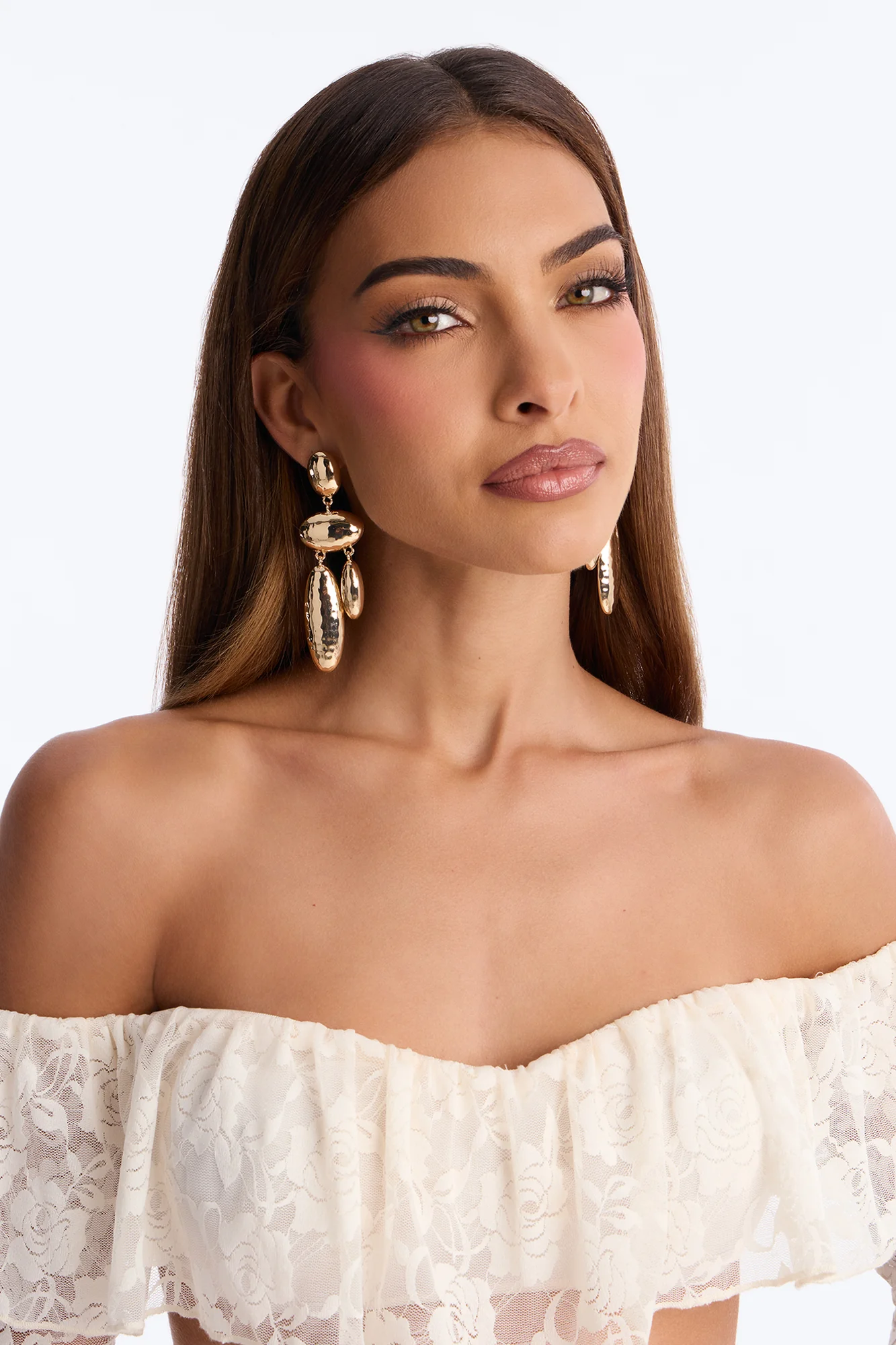 Zia Hardware Drop Earrings - Gold - Image 2
