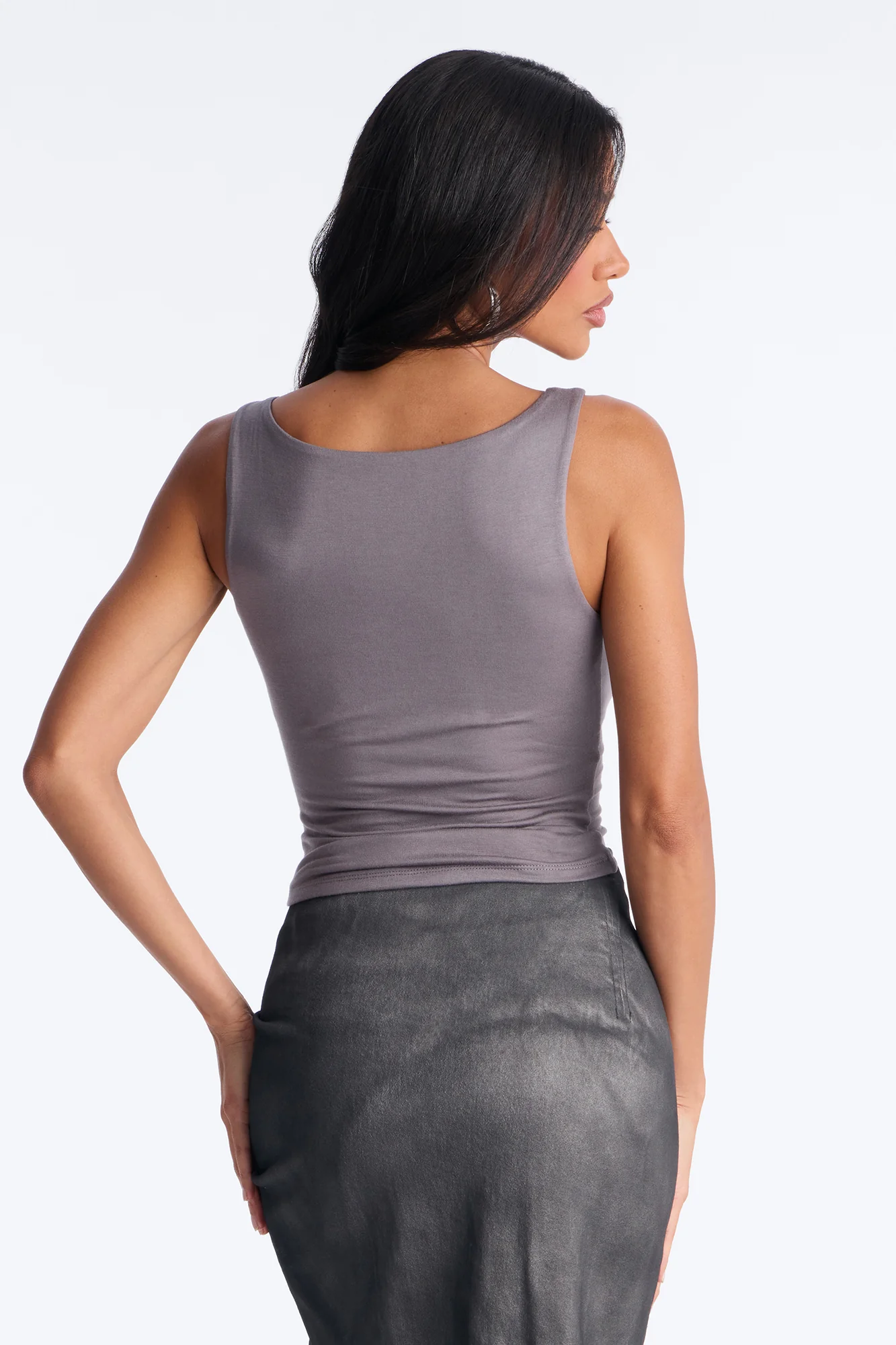 Zinnia Double Lined Tank Top - Grey - Image 4