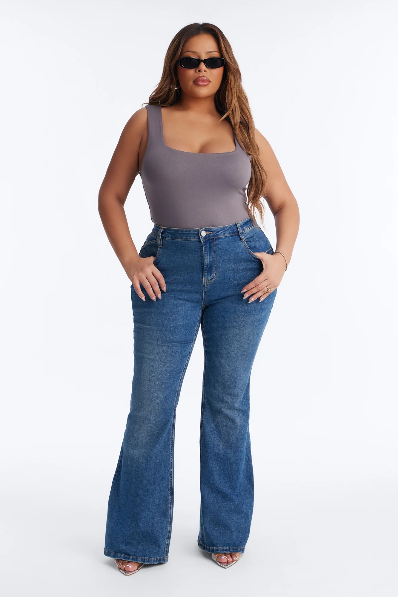 Zinnia Double Lined Tank Top - Grey - Image 6