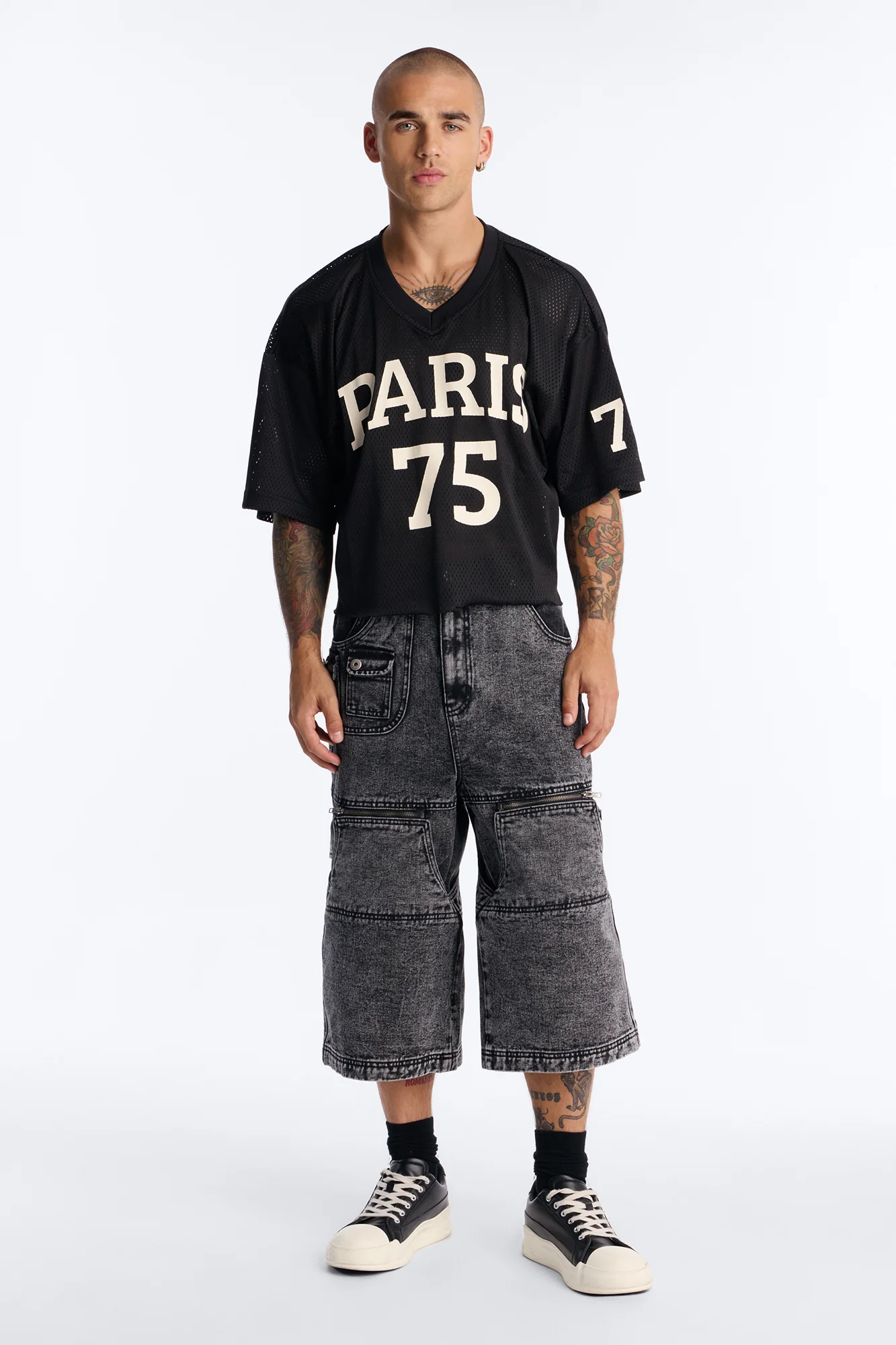 Zip-Off 2 Way Baggy Cargo Jean - Black Wash - Image 3