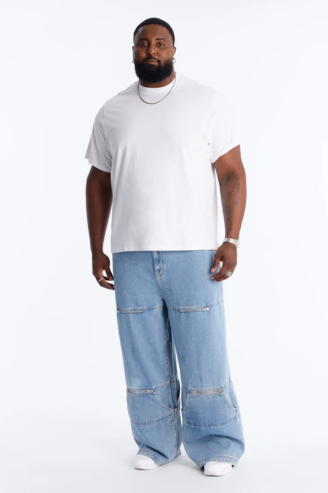 Zip-Off 2 Way Baggy Jean - Light Blue Wash - Image 2