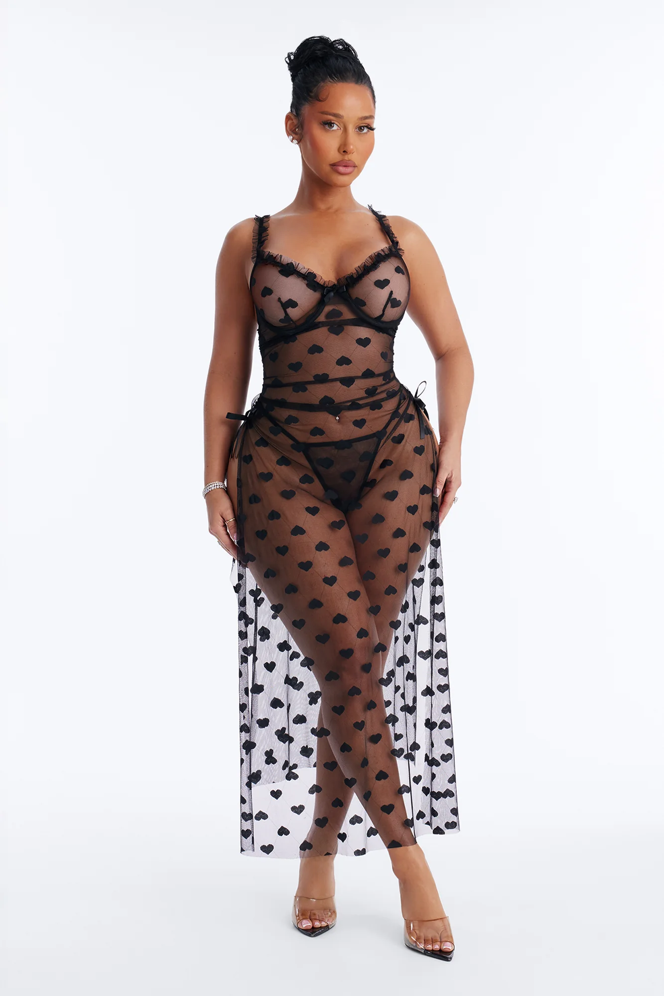 Zoe Mesh Maxi Gown - Black