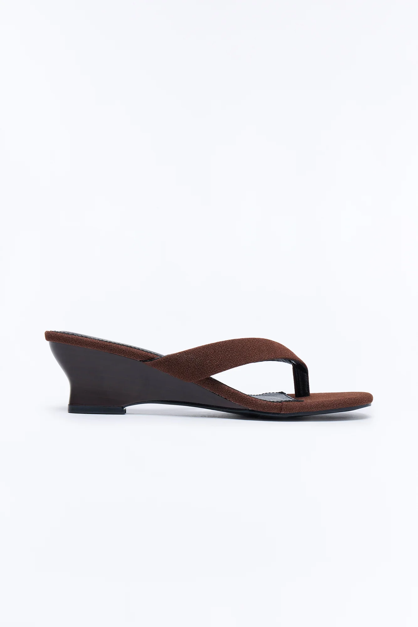 Zoe Thong Wedges - Dark Brown