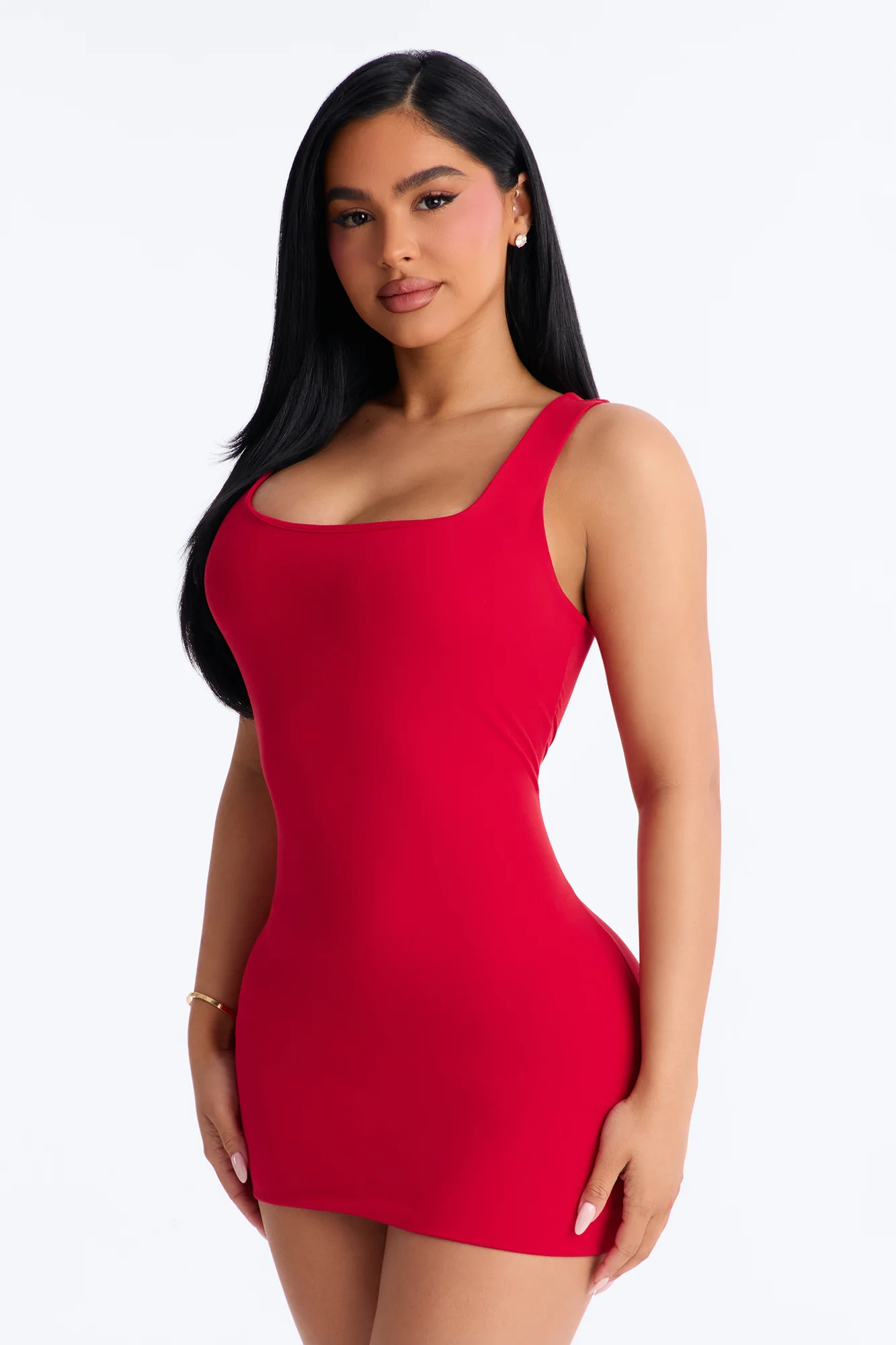 Zoey Double Lined Mini Dress - Red