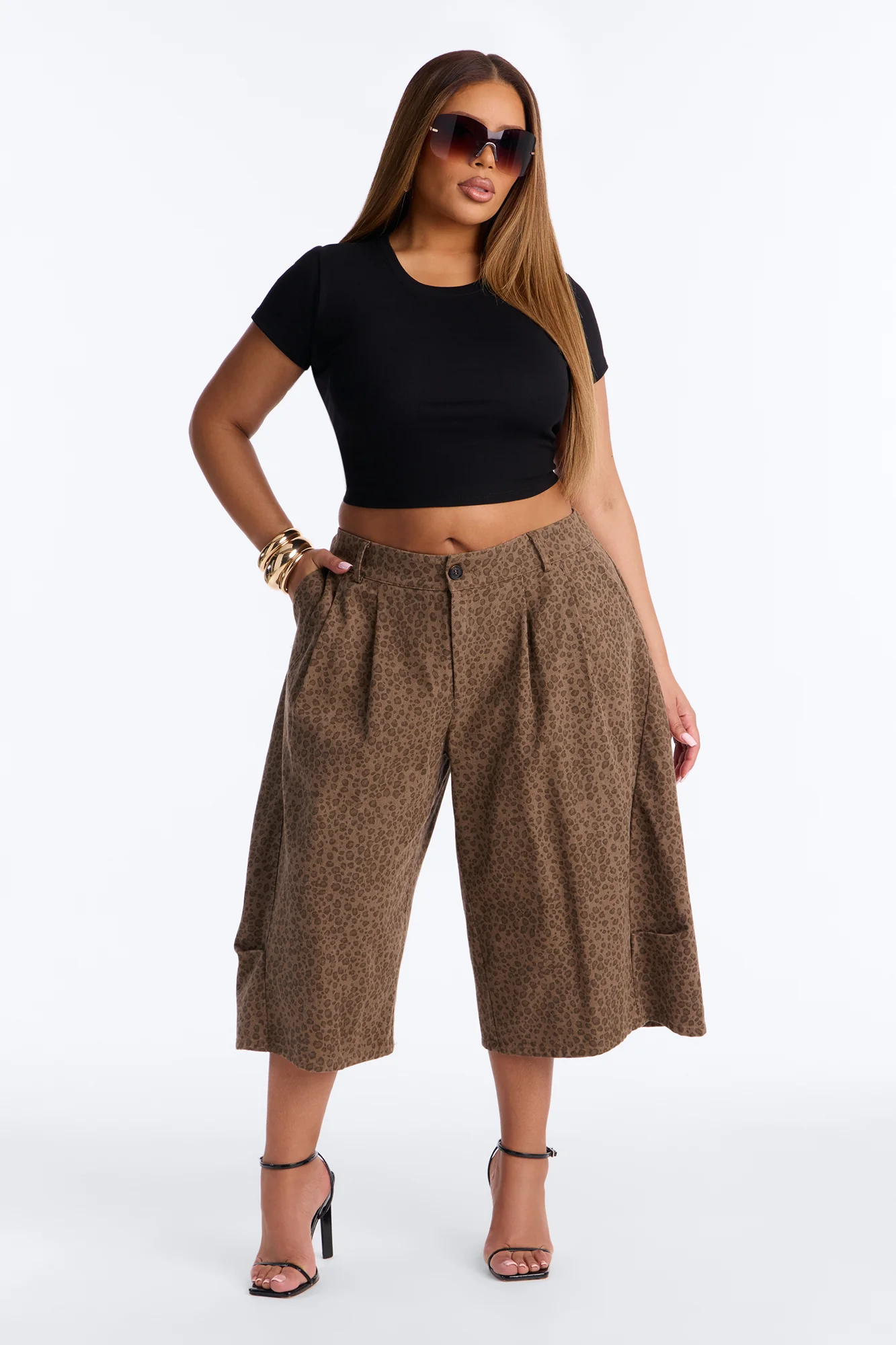 Zoey Low Rise Barrel Leopard Bermuda Short - Leopard - Image 5