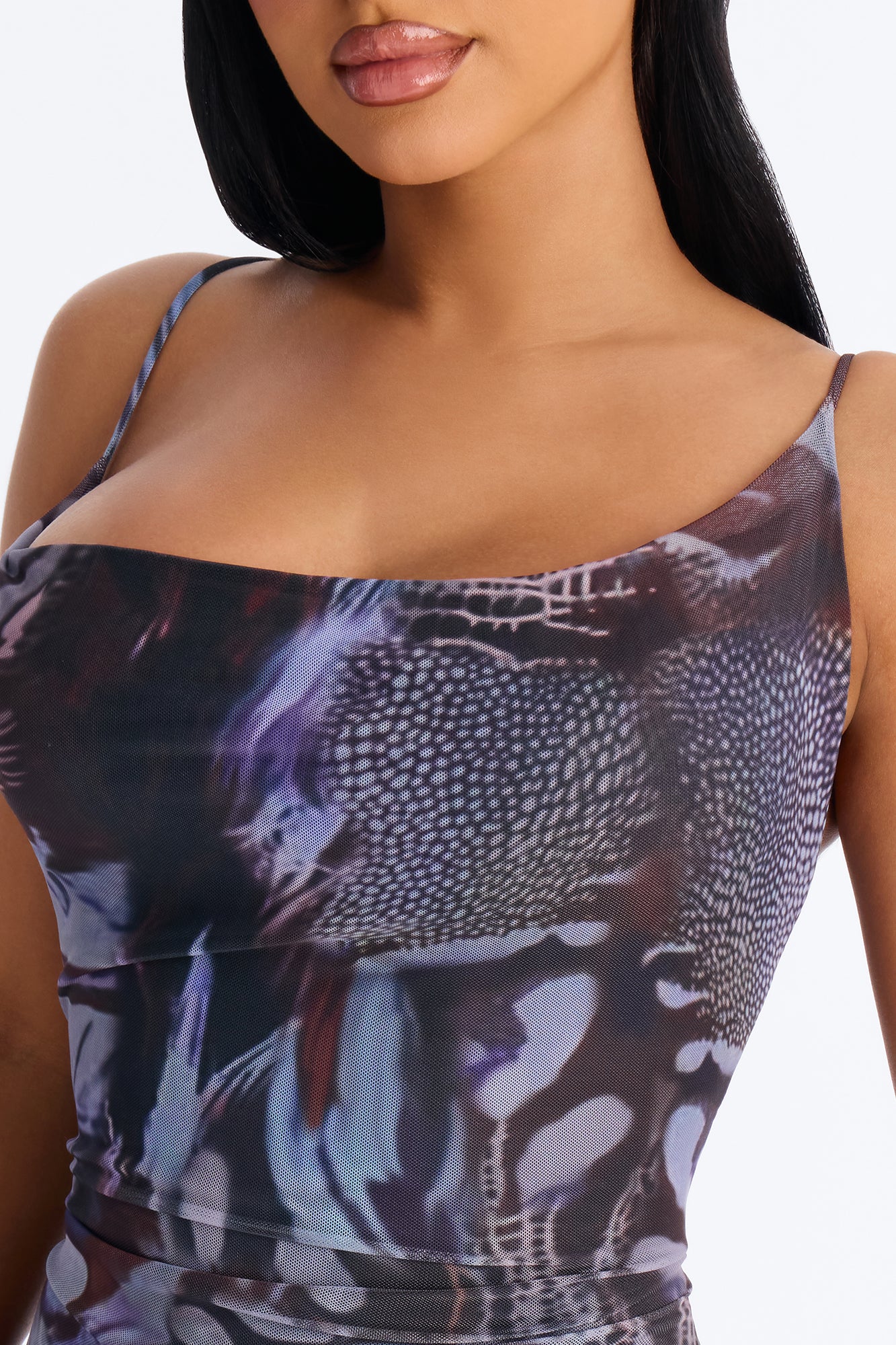 Zoey Printed Mesh Maxi Dress - Purple/combo - Image 3