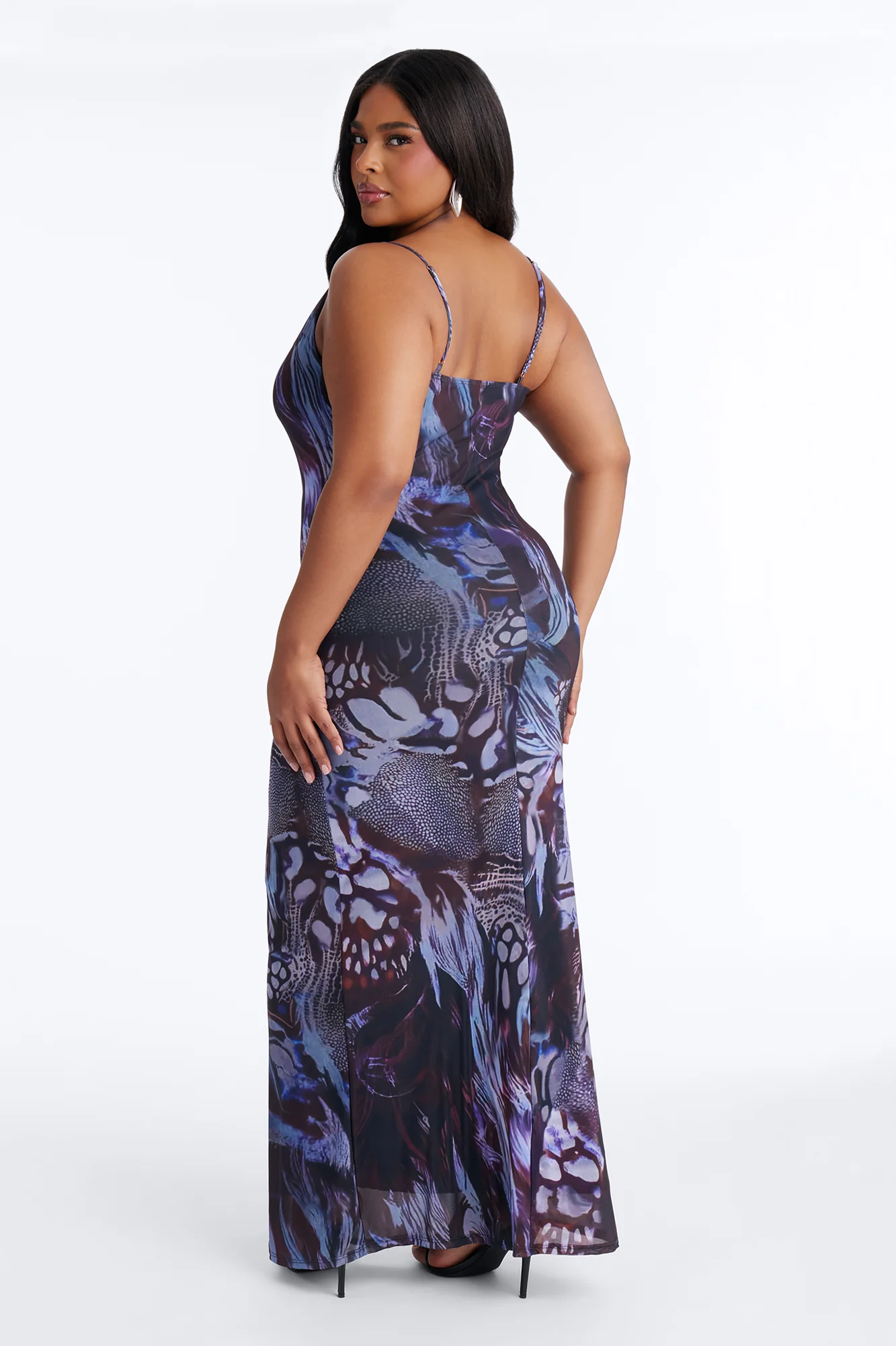 Zoey Printed Mesh Maxi Dress - Purple/combo - Image 7