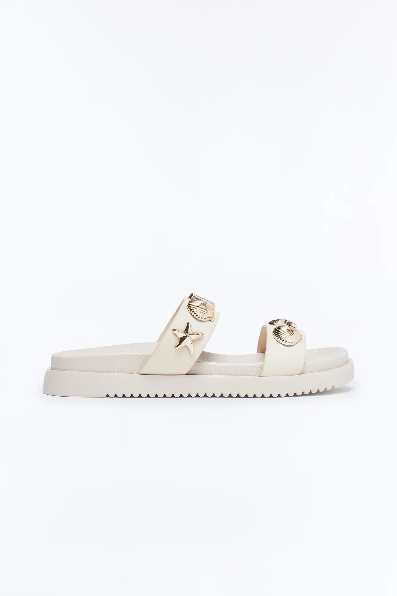 Zoiey Shell Slides - Beige