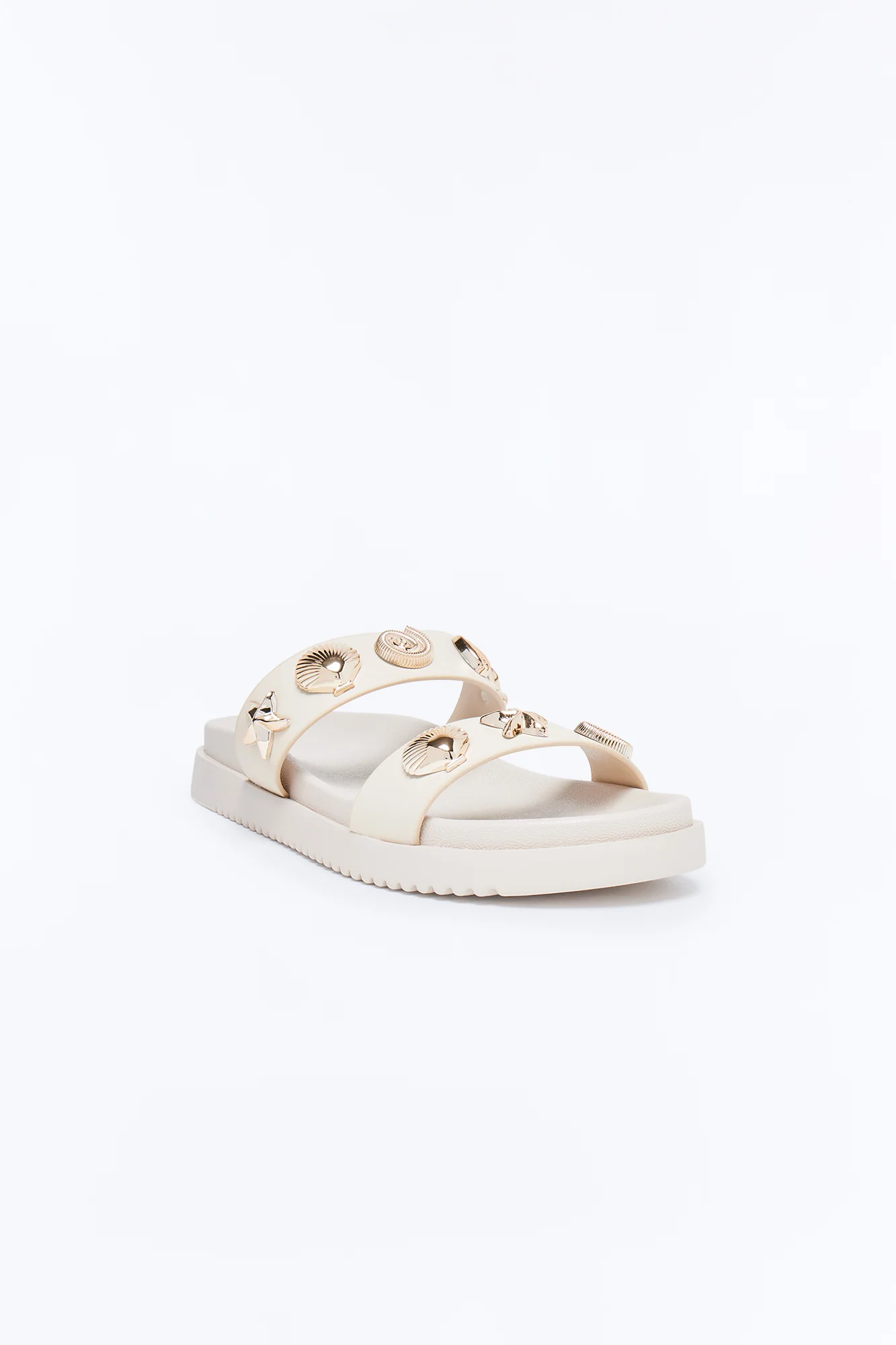 Zoiey Shell Slides - Beige - Image 2